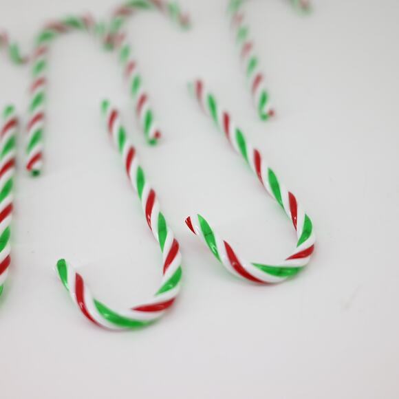 Christmas Ornaments Candy Cane Striped Green Red White - Picture 6 of 9